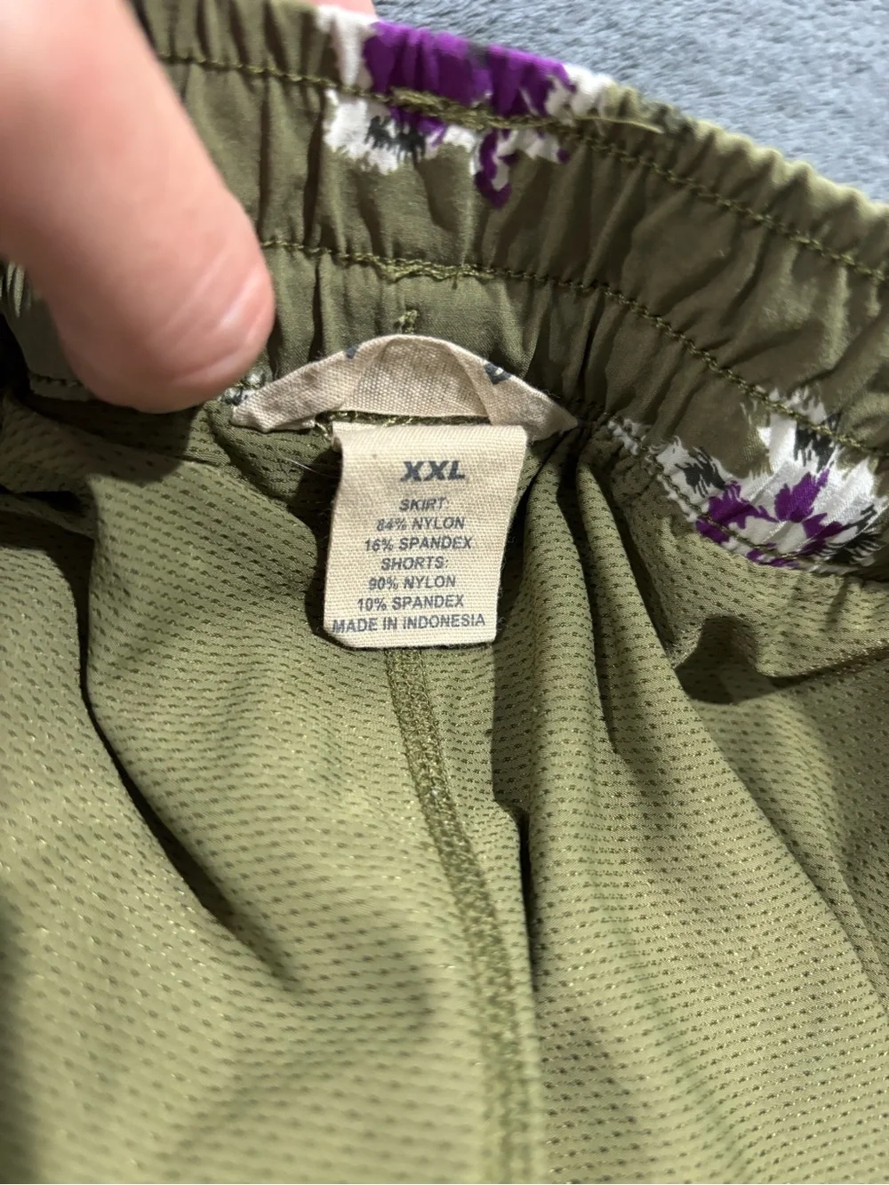 Duluth Trading Floral Skort Green Purple Size XXL Stretch Lightweight Gardening - Picture 4 of 6